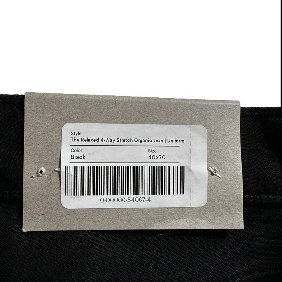 NWT Everlane Men's Uniform The Relaxed 4 Way Stretch Organic Jeans Black 40x30 - Picture 11 of 13